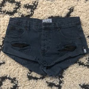 One Teaspoon black denim shorts